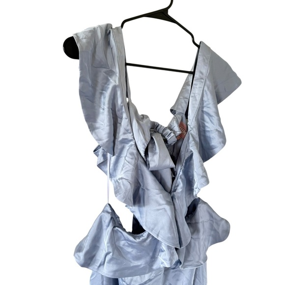 Show Me Your Mumu NEW Zoey Dress in Steel Blue Satin - Picture 4 of 8